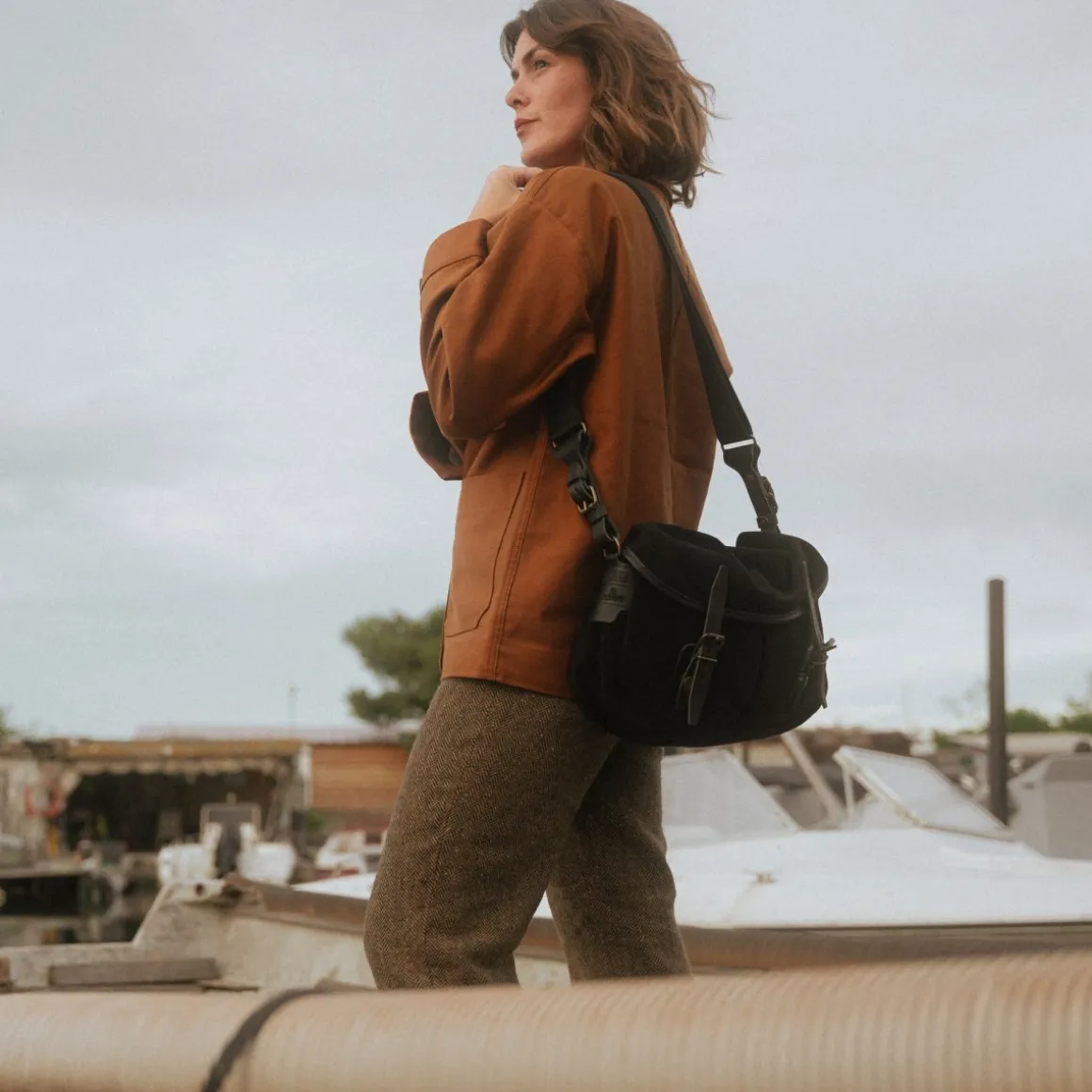 Musette du Pêcheur S / Cuir Velours