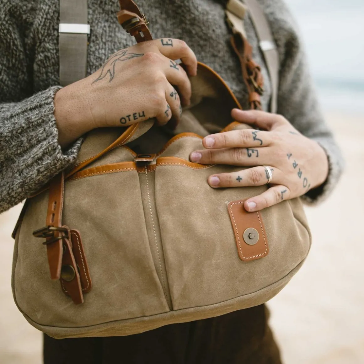 Musette du Pêcheur S / Cuir Velours